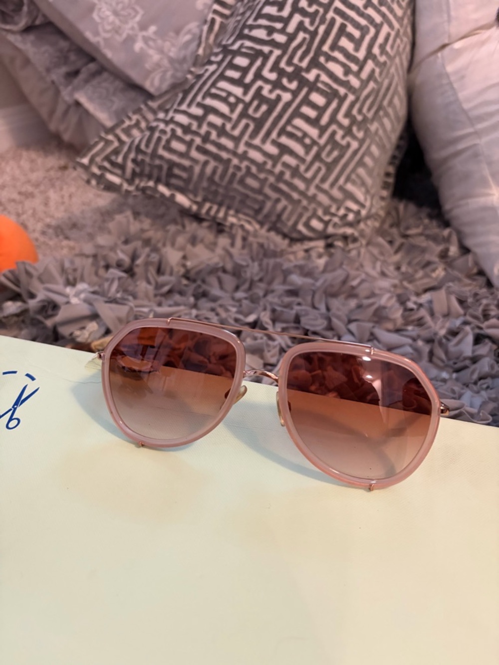 Dolce & Gabbana Rose Gold Oversized Sunglasses Authentic